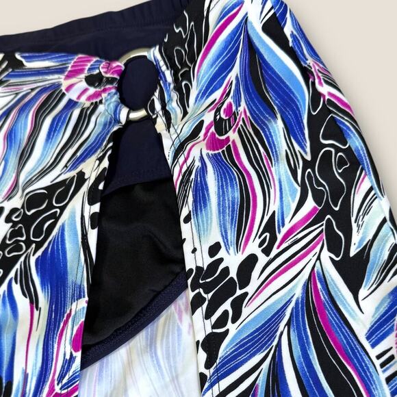 Silhouette Solution Swim Skort High Rise Built In Underwear Size 16 Printed Blue - Picture 6 of 12